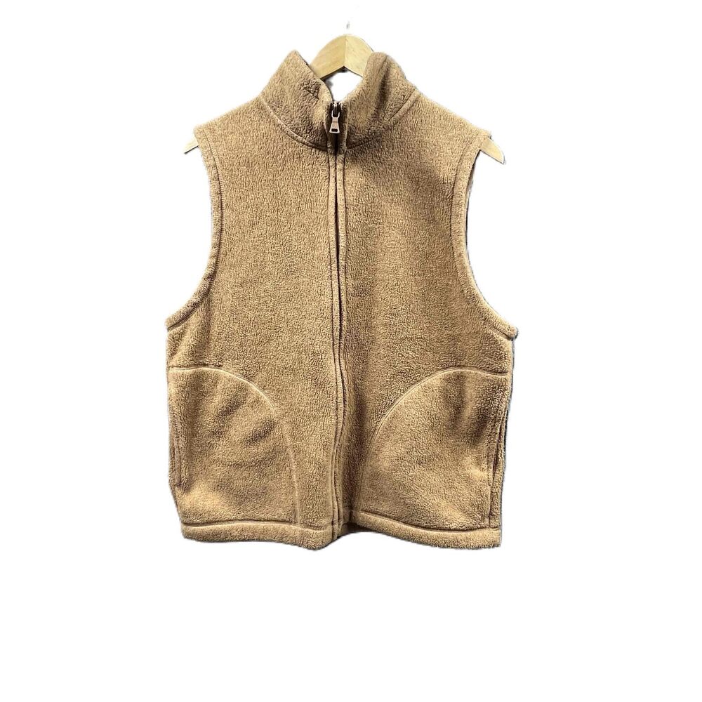 St Johns Bay Vest Mens Medium Brown Fleece Full‎ Zip Stand Collar Casual Outdoor